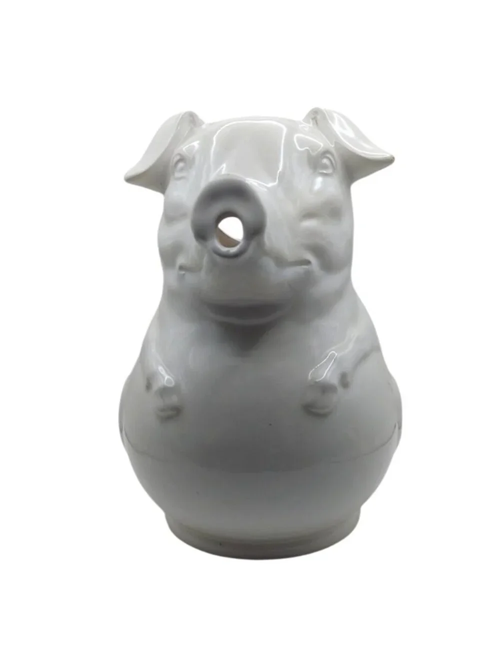 Schmid Brothers Pig Shaped White Ceramic Water Pitcher Farmhouse Barnyard Piggy